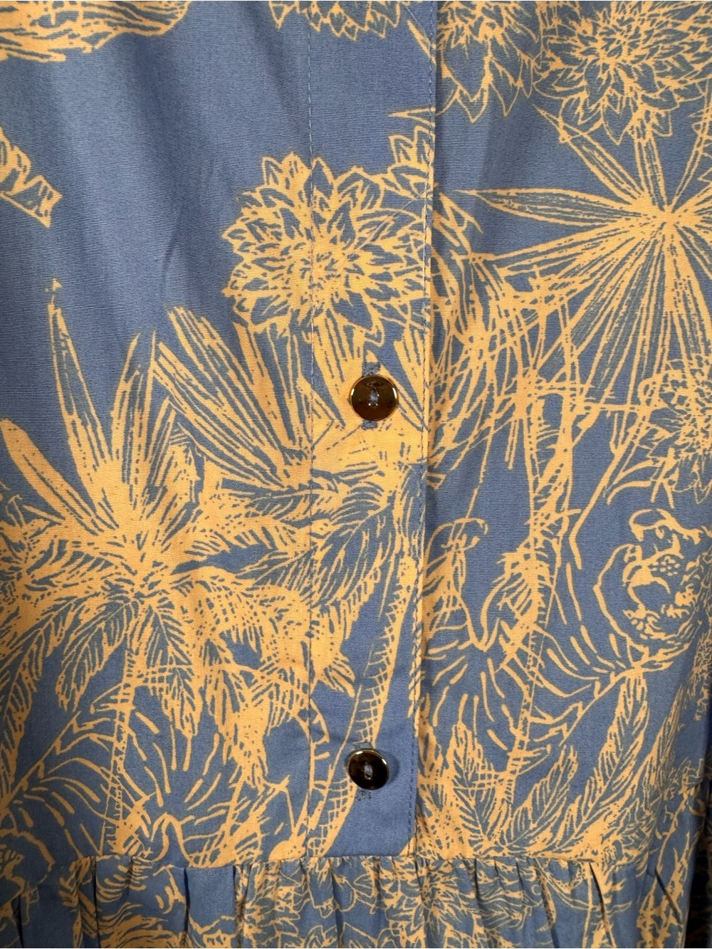 1.STATE XL Blue Cream Tropical Print Tie Waist Maxi Dress NWT - Picture 5 of 8